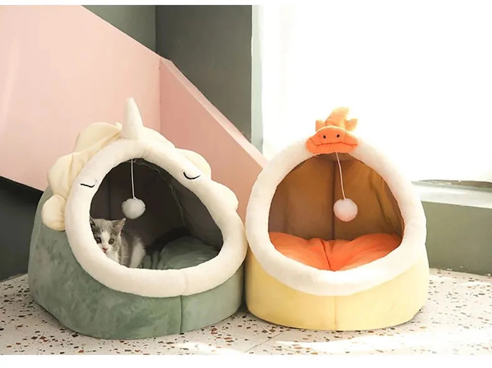 Deep Sleep Cat Bed Cartoon Pet Bed Foldable Removable Washable Pet Sleeping Bed for Small Dog Mat Bag Cave Cats Bed