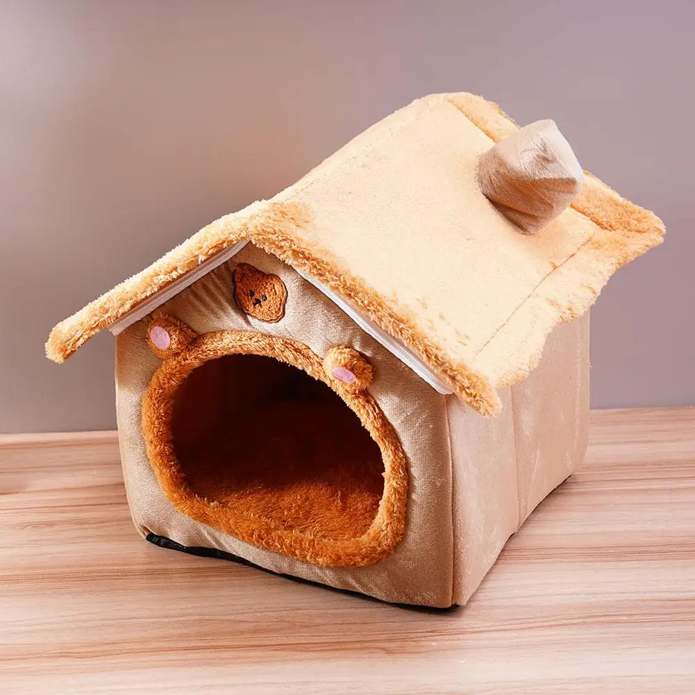 Pet House Bed Cat Cave Dog Kennel Warm Sleeping Bag Cozy Tent Soft Puppy Cushion Mat Indoor Winter Supplies