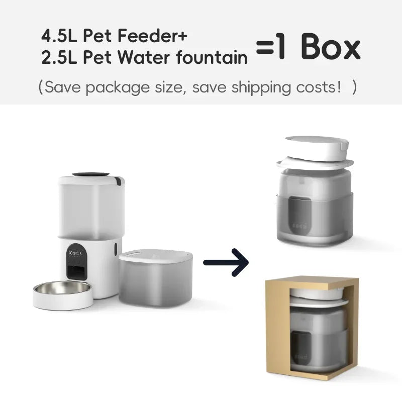 Wholesale Pet Products Supplier 2 In 1 Pet Water Drinking Fountain Dog Food Bowl Wifi Smart Automatic Cat Pet Feeder With Camera