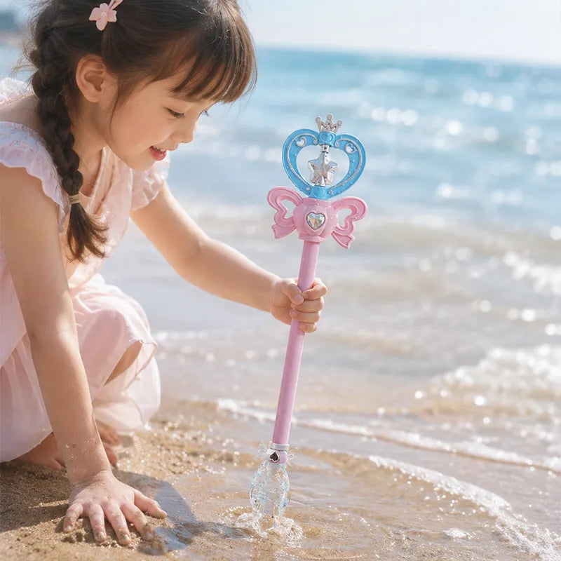 Magic Fairy Wand Water Battle Ornament Rotating Water Splash Pull Shooting Summer Water Play Water Fight For Kids Adults Gift