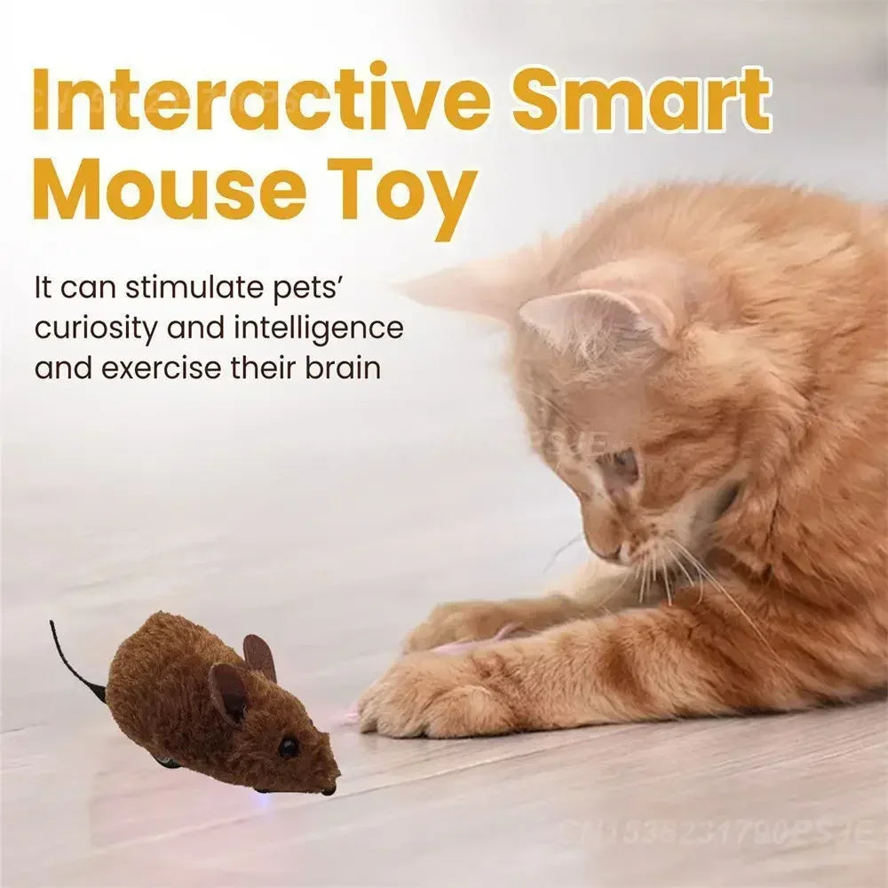 Pet Interactive Mouse Toy Plush Simulation Sound-Making Cat  Boredom Relief Amusement Chew Toy Safe Durable Small Size Realistic