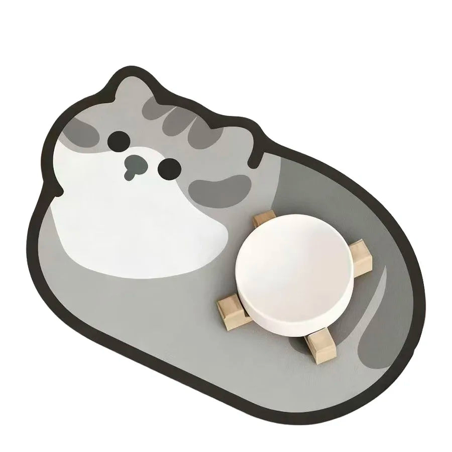 Pet Feeding Mat-Absorbent Pet high feet bowl with Waterproof Rubber Backing Quick Dry Water Mat for Dog Cat supplies