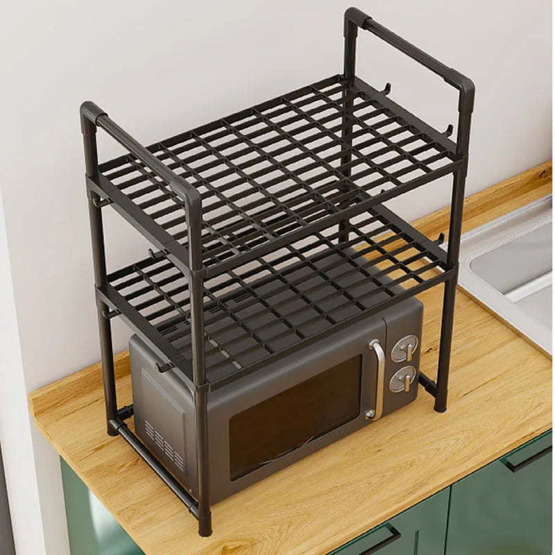 Kitchen Storage Rack Microwave Shelf Condiment Organizer Shelf Multi-Layer Simple Countertop Tidying Shelves Kitchen Accessories