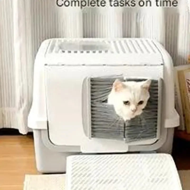 Multi Purpose, Efficient and Comfortable Cats Box, Cats Litter Box With Floating Fleece Removal, Proof Fully Enclosed Cats Y5GB