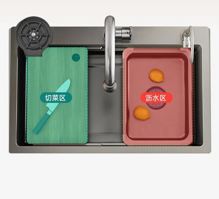 Kitchen Vegetable Basin, Large Sink, 304 Stainless Steel Countertop Sink, Dishwasher, Household Thickened Vegetable Sink