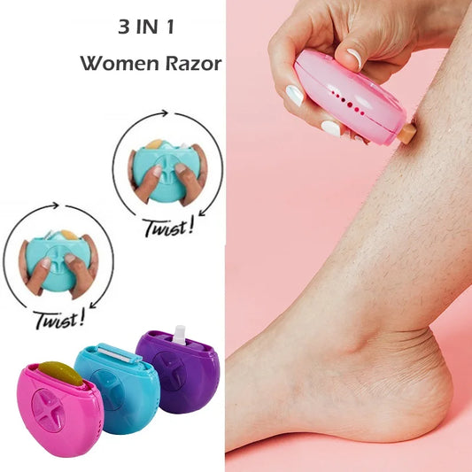 Travel and Portable Women's for Razor with Refillable Water Spray Bottle Moisturizing Bar Two-blades for Women