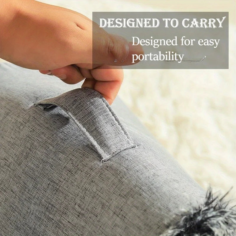 Cozy 2pcs Cat Bed Set - Plush Enclosed Pet Bed & Mat, Washable Cover. Purrfect Christmas Gift! 🎁