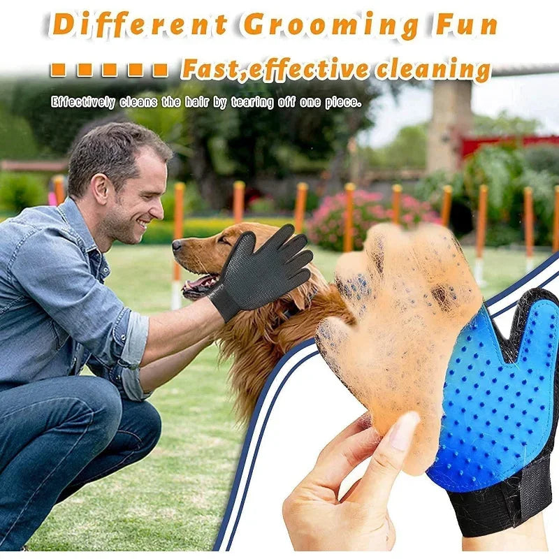 Pet Grooming Kit – 2‑Sided Brush & Bath Glove for Dogs, Cats & Rabbits
