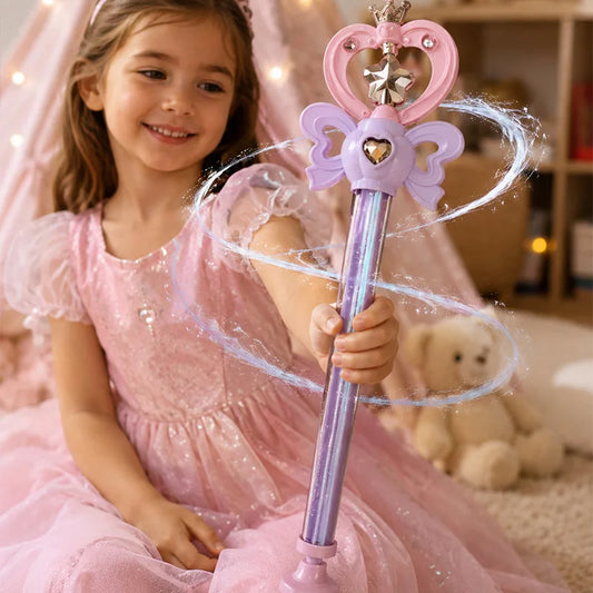 Magic Fairy Wand Water Battle Ornament Rotating Water Splash Pull Shooting Summer Water Play Water Fight For Kids Adults Gift