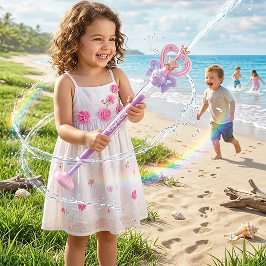 Magic Fairy Wand Water Battle Ornament Rotating Water Splash Pull Shooting Summer Water Play Water Fight For Kids Adults Gift