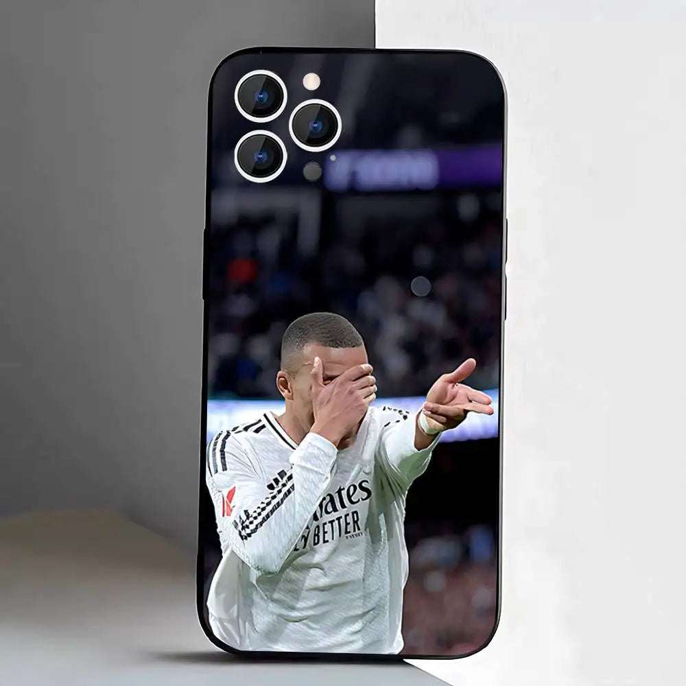 Football Star M-MbappeS-S Phone Case For iPhone 17,16,15,14,13,12,Pro,Max,Plus,E,SE4,Air,Mini Black Soft Box