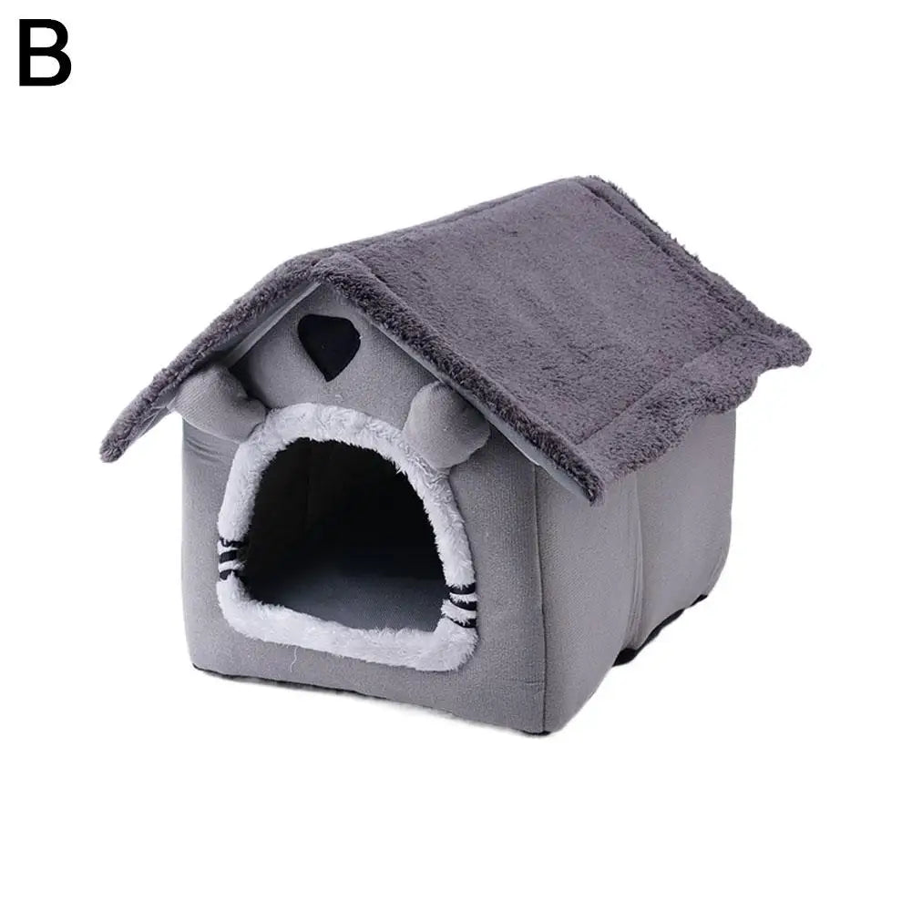 Pet House Bed Cat Cave Dog Kennel Warm Sleeping Bag Cozy Tent Soft Puppy Cushion Mat Indoor Winter Supplies