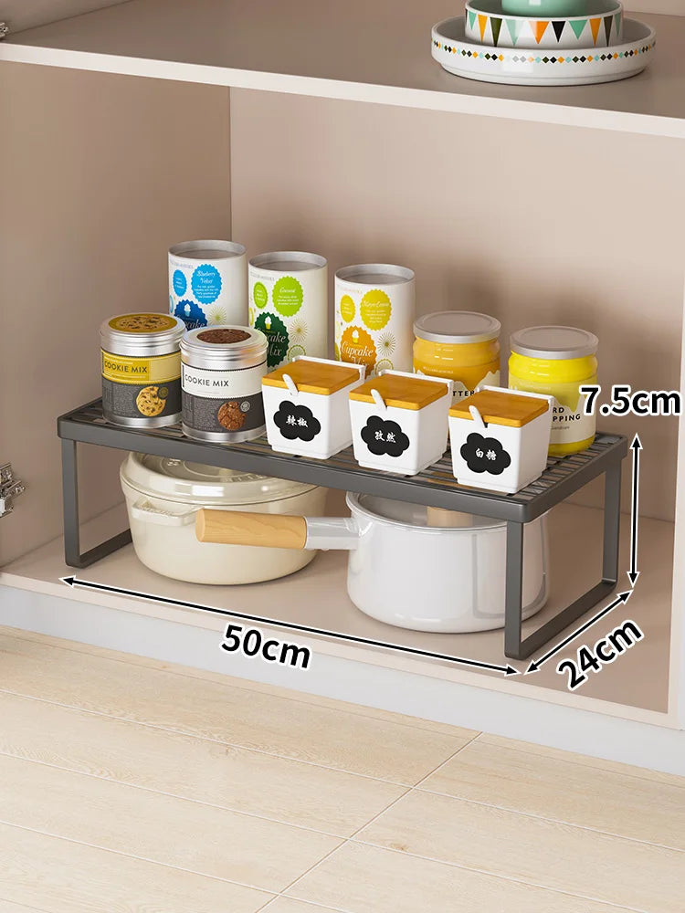 Kitchen Storage Ra Countertop Bowl Plate Pot Utensil Organizer Cabinet Inner Multi-layer elf Seasoning Tabletop Storage