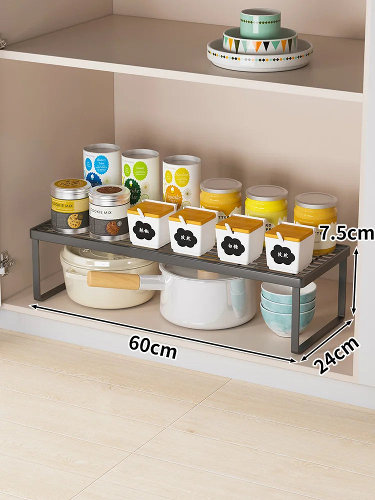 Kitchen Storage Ra Countertop Bowl Plate Pot Utensil Organizer Cabinet Inner Multi-layer elf Seasoning Tabletop Storage