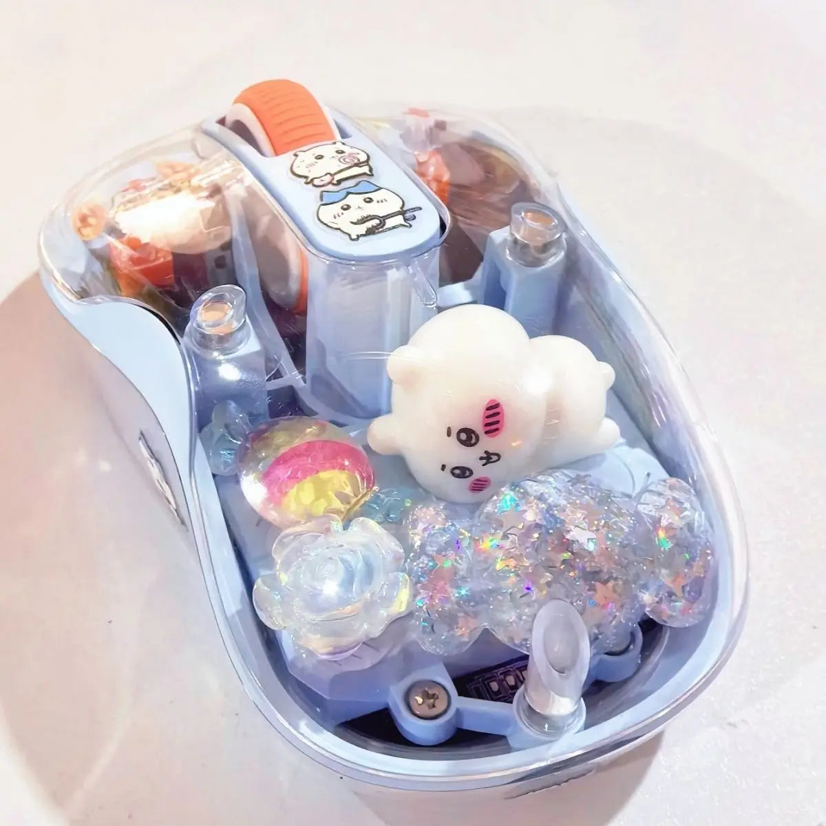 Anime Chiikawa Usagi Bluetooth Wireless Mouse Silent Portable Transparent Cartoon Doll Design for Laptop Computer Office Study