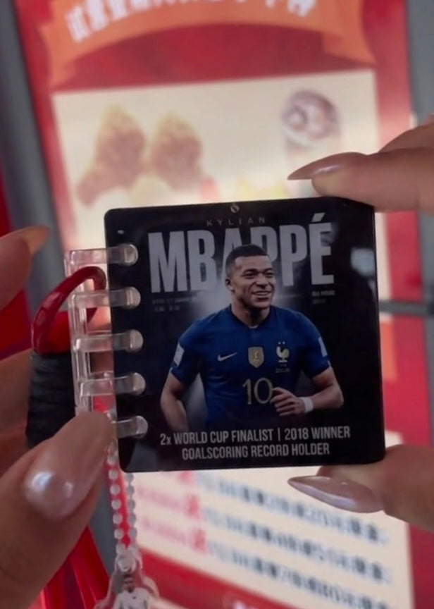 Premium Kylian Mbappé Mini Notebook Keychain - Soccer Star Collectible Accessory