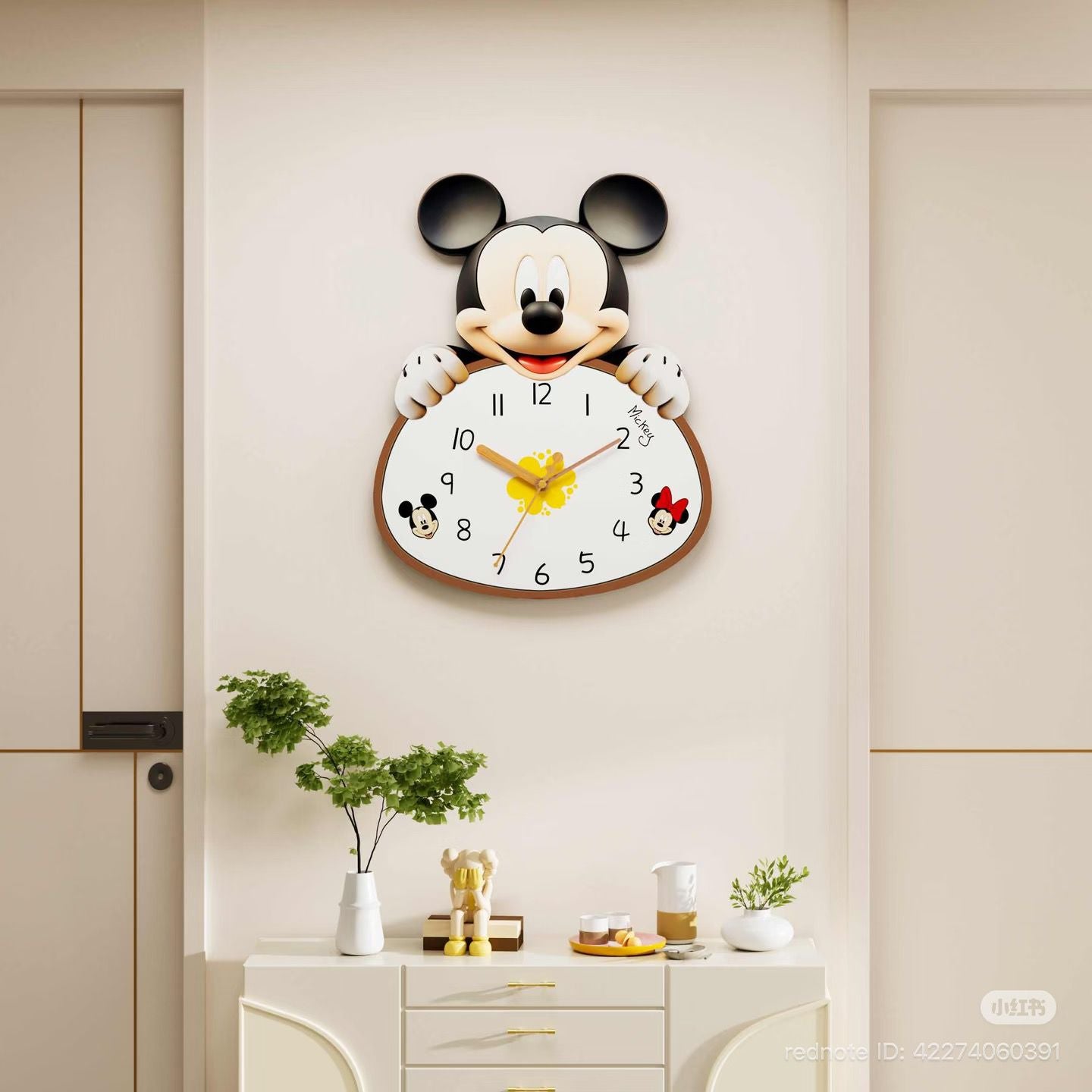 Disney Mickey Mouse Swing Wall Clock | Silent Cartoon Wall Clock