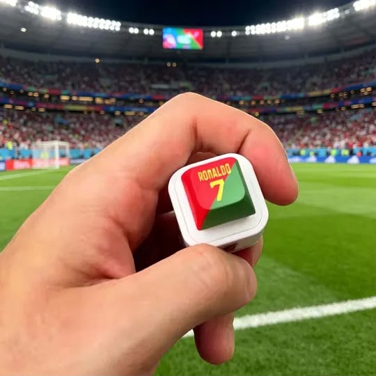 Mini SIUU Football Sound Button Keychain – CR7 Celebration Sound Keyring | Fun Gift for Football Fans ⚽🔊