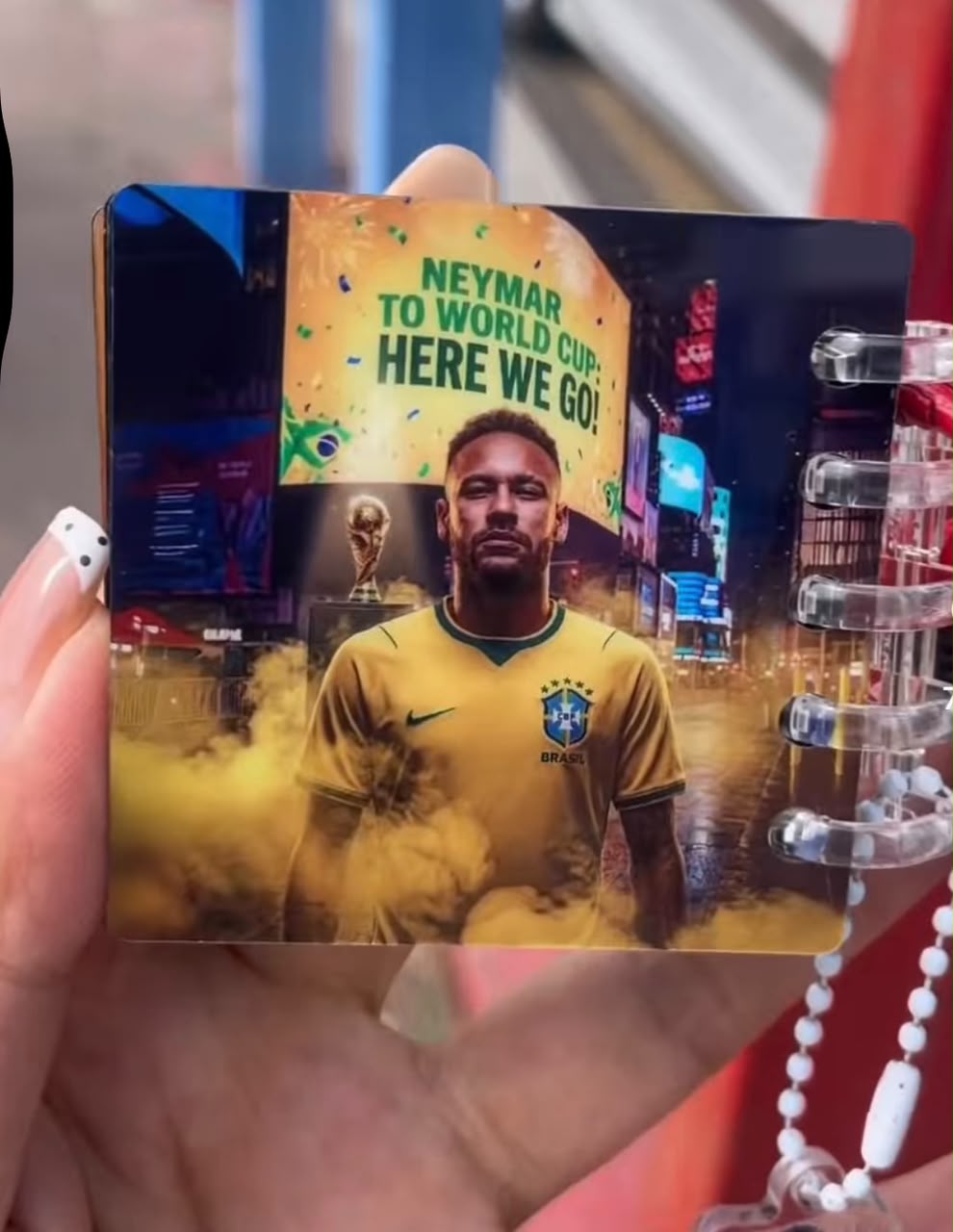 Neymar Mini Photo Book Keychain – Double Sided Acrylic Football Fan Keyring 🇧🇷⚽
