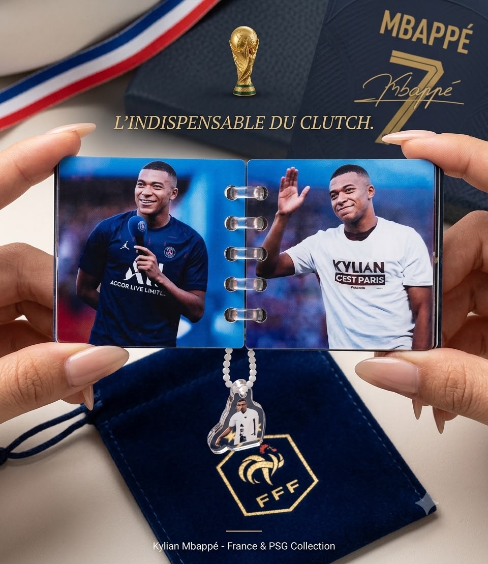 Premium Kylian Mbappé Mini Notebook Keychain - Soccer Star Collectible Accessory