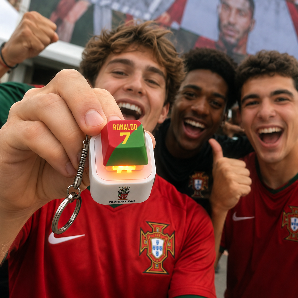 Mini SIUU Football Sound Button Keychain – CR7 Celebration Sound Keyring | Fun Gift for Football Fans ⚽🔊