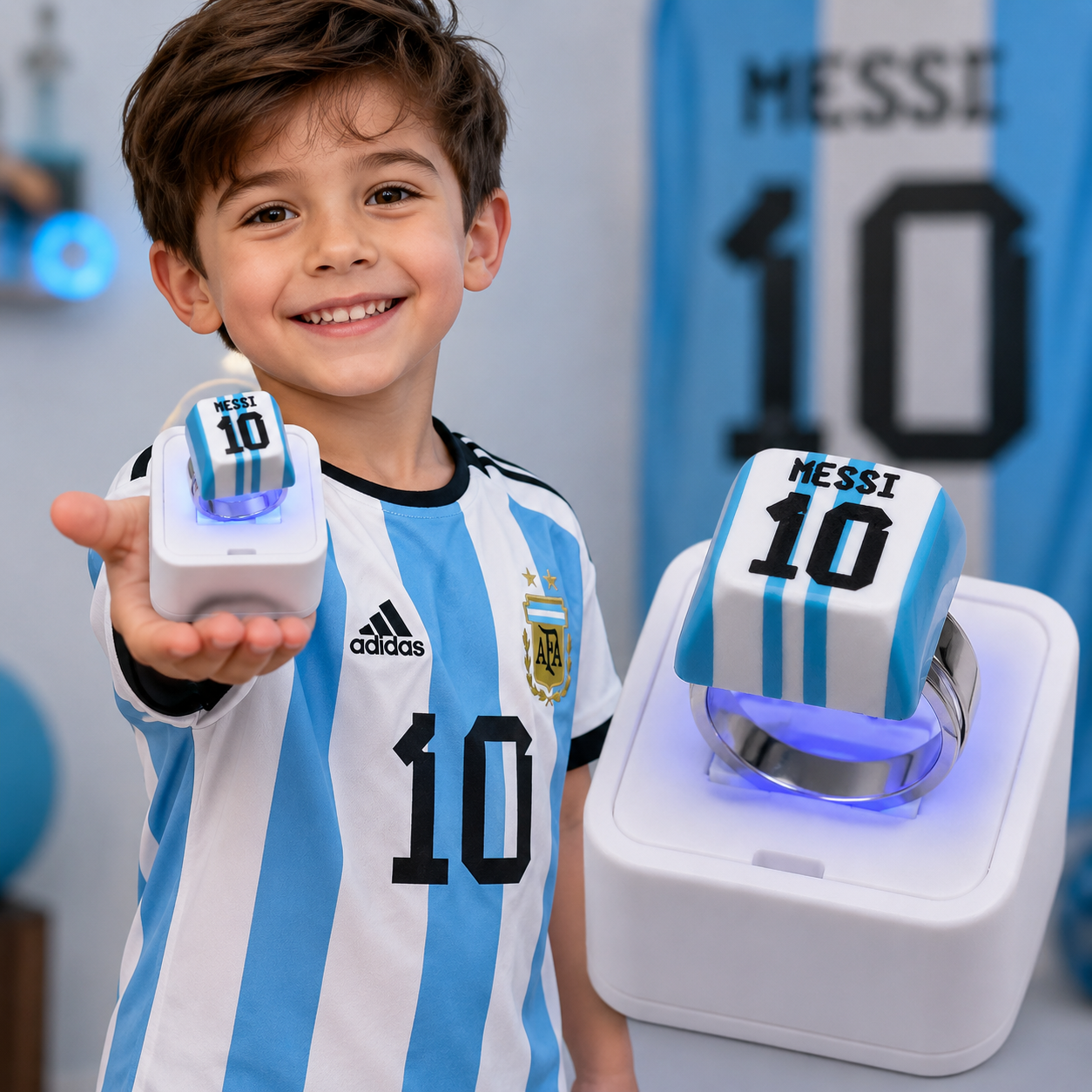 🔥 Messi #10 Sound Button Keychain | Football Fan Celebration Keychain